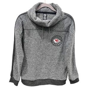 NFL Long Sleeve Pullover Women's Medium Kansas City Chiefs Gray Funnel Neck